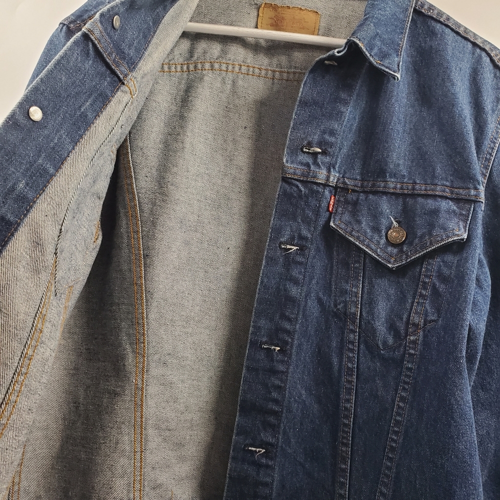 Levi's VTG 70s Type III Trucker Jean Jacket Indigo Blue 70505-0217 Oversized - Picture 4 of 6